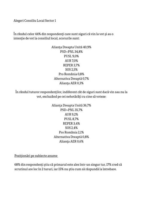 Sondaj Comandat De Clotilde Armand Marcele Suna Ti Repede