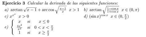 Calcula La Derivada De Las Siguientes Funciones Derivadas