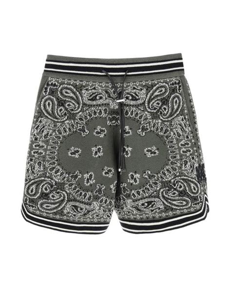 Amiri Cotton Bandana Shorts In Green For Men Lyst