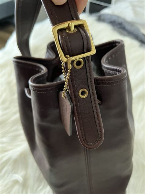 Vintage Coach Legacy Brown Leather Bucket Bag Gem