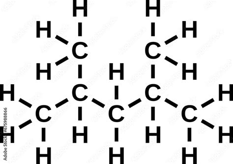 Dimethylpentane Structural Chemical Formula Heptane Isomer Vector