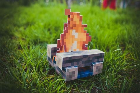 Campfire From Minecraft Made With Paper Craft In Real Life