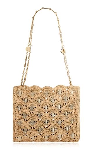 Rabanne Square Raffia Bag Gold Editorialist