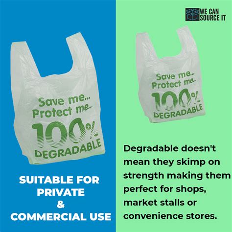 100 Degradable Eco Plastic Vest Carrier Bags Large Reusable Strong