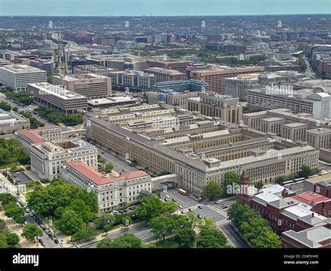 Washington DC, USA - 30 April 2024: Aerial view of government buildings ...