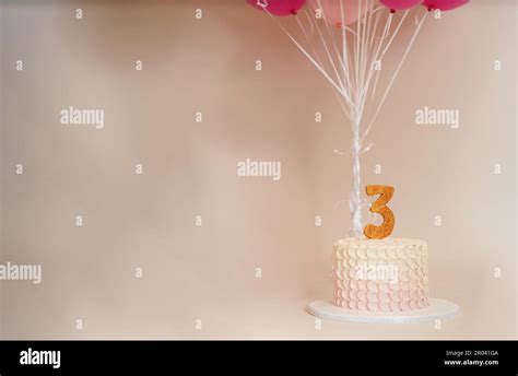 Three Years Old Birthday Cake Backgrounds Greeting Cards Or Invitation Cards For Three Years