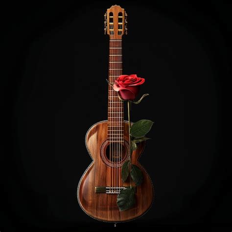 Premium Photo | Romantic Spanish Guitar with Rose Music Atmosphere