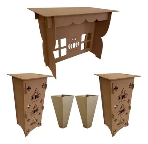 Kit Mdf Cru Proven Al Mdf Pr Ncipe Decora O Festa Mesa Cubo