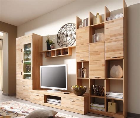 Schrankwand Wohnzimmer Holz Mitchellrodd