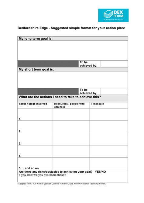 Action Plan Template Word Document