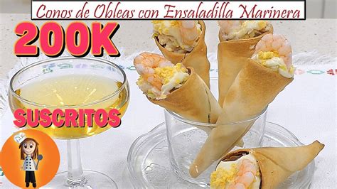 Conos De Obleas Con Ensaladilla Marinera Especial Suscritos