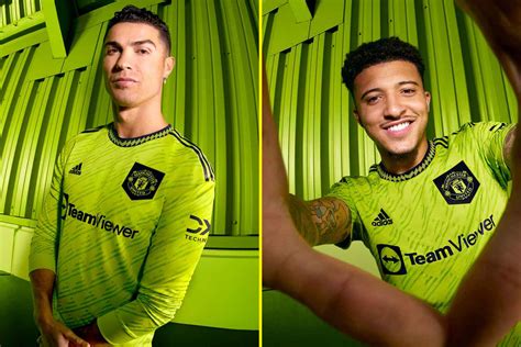 Cristiano Ronaldo models new Manchester United third kit but fans not convinced by 'solar slime ...