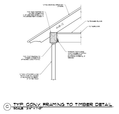 Stick Framing To Timber Frame Construction Detail Timber Frame Hq