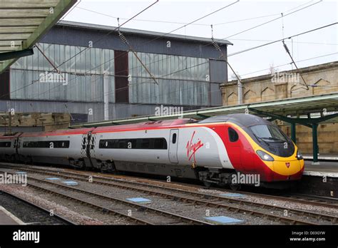 Class 390 Virgin Pendolino Electric Multiple Unit Train At Carlisle Station On A Service To