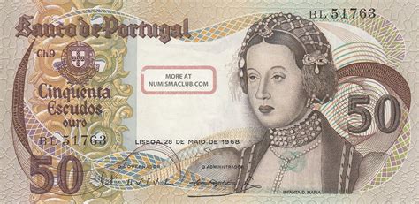 Portugal 50 Escudos 28 5 1968 Banknote Unc Pick 174a