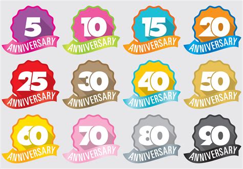 Anniversary Badges Vector Art At Vecteezy