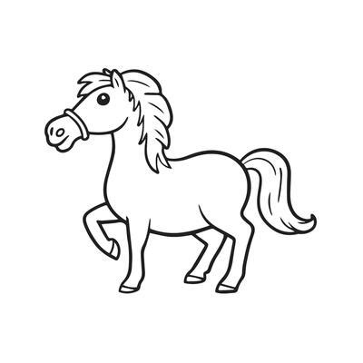 Pony Coloring Page Vector Art, Icons, and Graphics for Free Download