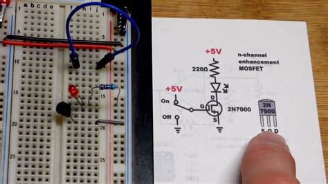 2N7000 N Channel Enhancement Mode MOSFET Transistor Switch Circuit