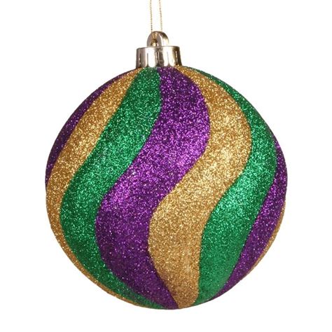 Mardi Gras Wide Stripe Swirl Ornament Party Time Inc