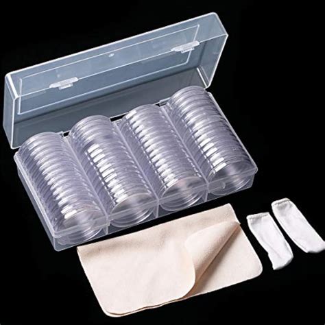 60 Pieces 41mm Coin Holder Silver Eagles Capsules Clear Plastic Storage Box For | eBay