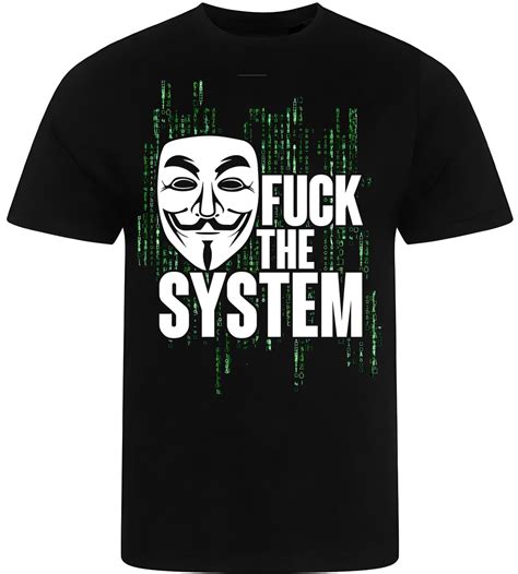 Koszulka Męska Nadruk Fuck The System Prezent Premium M COOLTEE