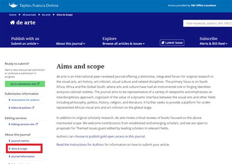 Find the right fit for your research | Journal's aims and scope