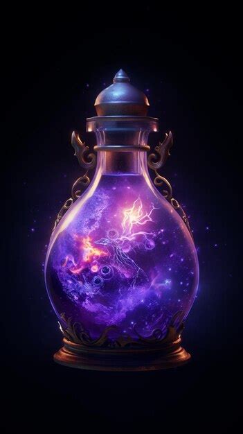 Premium Photo There Is A Glass Jar With A Purple Liquid Inside Of It Generative Ai