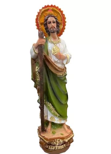 San Judas Tadeo Figura De Resina 45cm Ojos De Cristal MercadoLibre