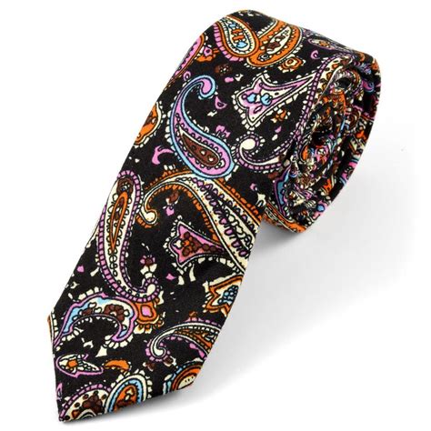 Black & Orange Retro Cotton Tie | In stock! | Tailor Toki