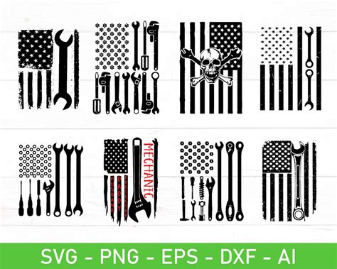 Wrench Flag Svg Mechanic Flag Svg Mechanic American Flag Svg Eps