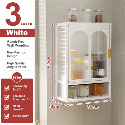 Vhome Hanging Kitchen Cabinet Wall Mounted Storage Cabinet Spice Rack