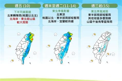 入秋最強東北季風10日南下 台灣低溫下探15度 保暖 鋒面 氣象署 大紀元