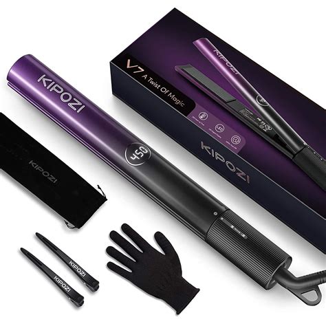 KIPOZI Titanium Flat Iron, 2 in 1 Hair Straightener and Curling Iron 450℉ Adjustable - Walmart.com