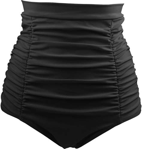 Amazon COCOSHIP Black Women S Retro Solids High Waisted Bikini