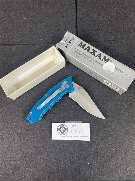 Brand New Maxam Folding Knife With Engraved Eagles On Handle In Box