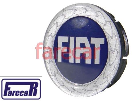 CALOTA 50 Mm TAMPA MIOLO DA RODA LOGO AZUL FIAT TODOS Farecar Comercio