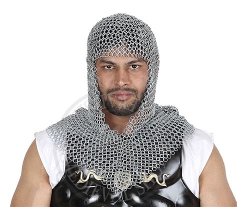 Chain Mail Coif Zinc Butted Medieval Armour Chainmail Hood Etsy