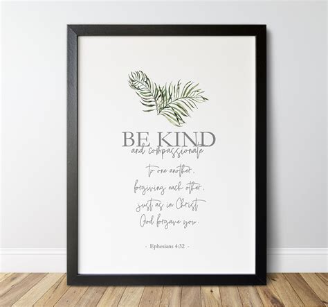 Be Kind Bible Verse Printable Ephesians 432 Scripture Print Etsy Uk