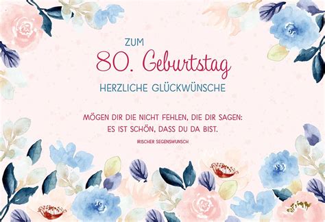 Glückwunschkarte Zum 80 Geburtstag herzliche Glückwünsche