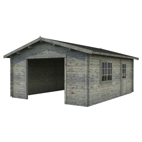 PALMAKO AS Blockbohlen Garage BxT 540 x 540 cm Außenmaße Holz