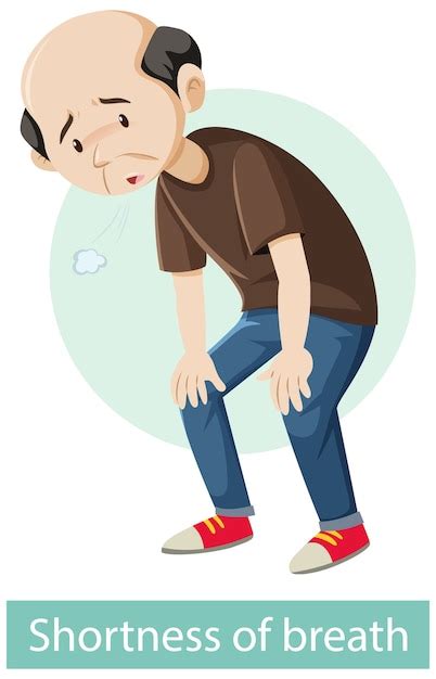 Free Vector | Cartoon character with shortness of breath symptoms