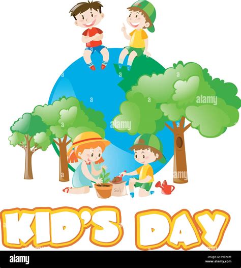 Poster design for kids day illustration Stock Vector Image & Art - Alamy