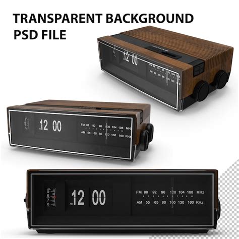 Premium PSD Vintage Clock Radio Png