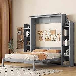 Amazon Merax Queen Size Murphy Bed Queen Wall Bed Frame With