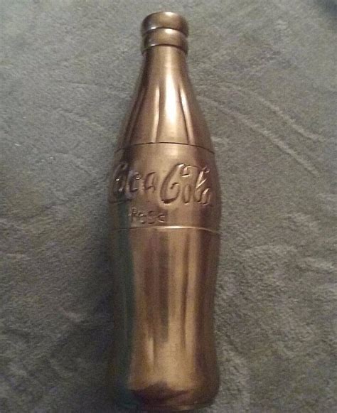 Vintage Coke Brass Coca Cola Bottle 7 Tall Aged Patina Signed Regd Collector 1865980502