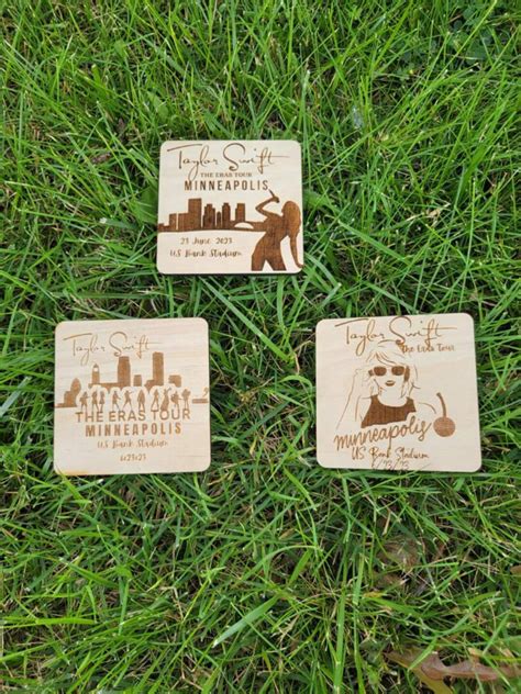 Taylor Swift Minneapolis ERAS Tour Commemorative Wood Coaster Set - Etsy