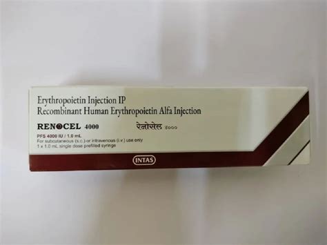 Renocel Recombinant Human Erythropoietin Alfa Ip Injection Iu