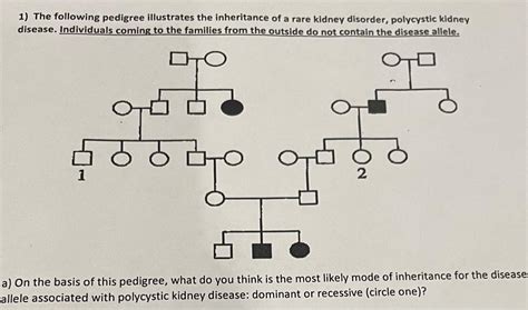 Solved The Following Pedigree Illustrates The Inheritance Chegg