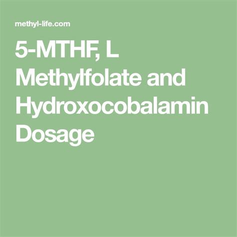 Methylfolate Dosage: A Complete Guide | Methyl-Life | Methylfolate ...