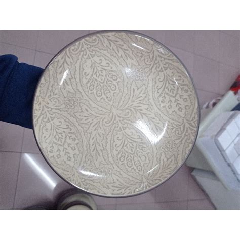 Jual Piring Keramik Salad Plate SANGO Gradasi Ukiran Cantik Pahatan